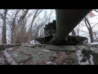 На Купянском направлении экипажи танков Т-72Б3М группировки войск «Запад»