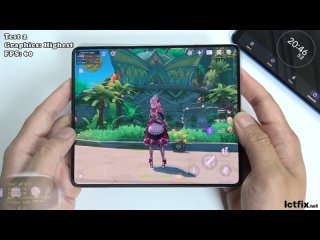 Samsung Galaxy Z Fold 5 Genshin Impact Gaming test Update 2024 | Snapdragon 8 Gen 2, 120Hz Display