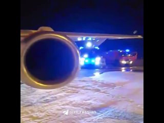 Air Serbia plane slams into runway lights during take-off, forcing it into an emergency landing