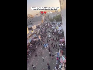 ◾The moment an Israeli occupation drone strikes an ambulance convoy in a busy street with hundreds of civilians on the Gaza Stri