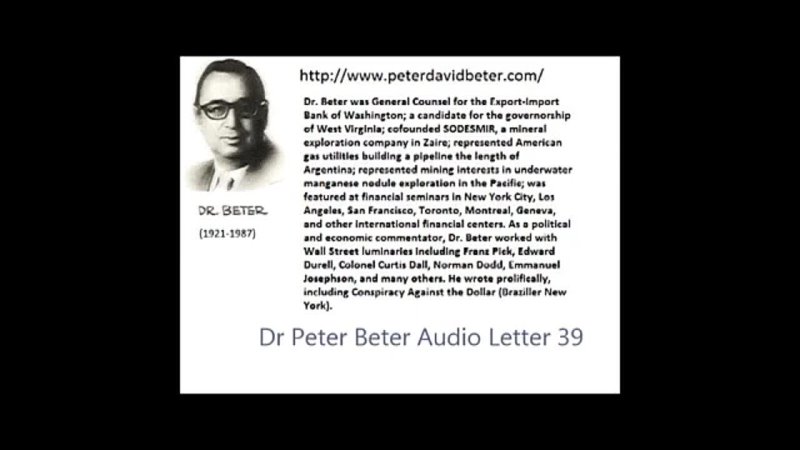 Hello, my friends, this is Dr. Beter. Today is October 29, 1978, and this is my Audio letter No. 39.