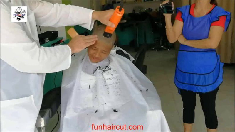 FUNHAIRCUT channel - Woman´s long hair shaved bald FULL VIDEO