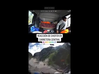 Truck driver barely saves himself from landslide