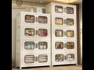 MUENHUI New Design High Quality Folding Design Plastic Storage Cabinet