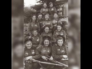 Девушки-снайперы 3-й ударной армии, 1-й Белорусский фронт. Германия, 1945 год.