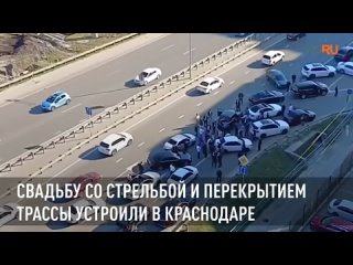 Свадьбу со стрельбой и перекрытием трассы устроили в Краснодаре