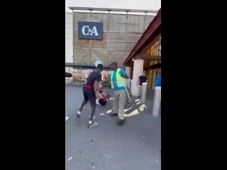 Two African migrant thugs attack an #indigenous French man (55 y_o police inspector)