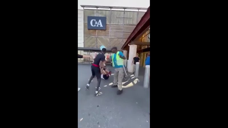 Two African migrant thugs attack an #indigenous French man (55 y o police inspector)