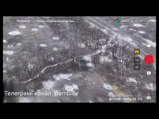 Операторы fpv-дронов 36 армии группировки V ВС РФ уничтожили пулеметную точку противника на Времьевском выступе.