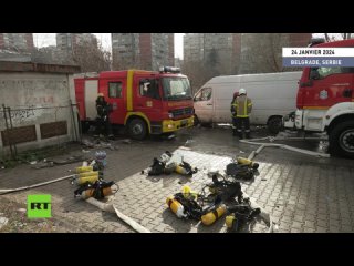 Serbie : des hlicoptres matrisent l'incendie d'un centre commercial chinois  Belgrade