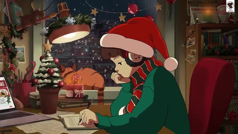 Lofi Girl Christmas 2023 2024 фоновоая новогодняя