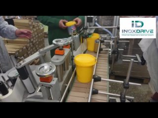 Автоматическая система нанесения этикеток на конусную тару - ИноксДрайв