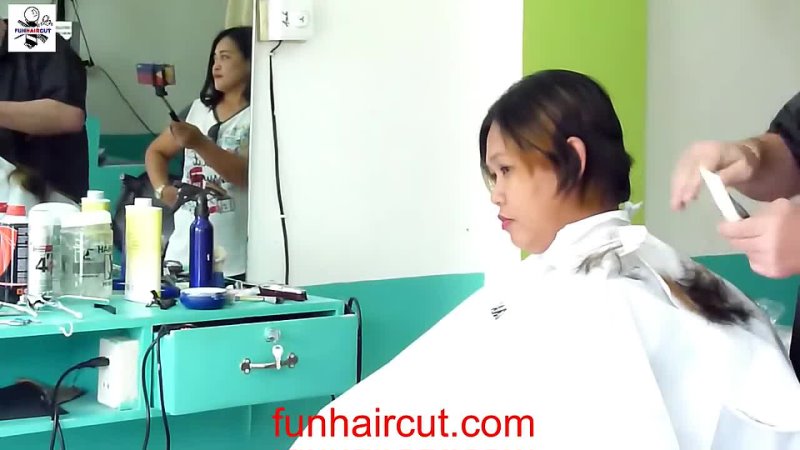 FUNHAIRCUT channel - Girl´s short barber haircut