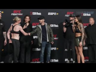 molly mccann vs diana belbita - ufc vegas 85 weigh-in face-off