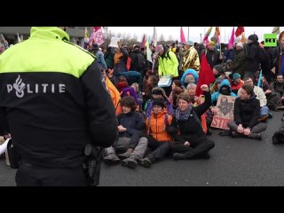 Climate Activists Block Motorway In Amsterdam