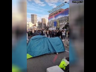 По пути Украины: В Сербии прозападная оппозиция установила палатки на проезжей части в Белграде  Вче