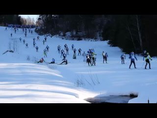 Падение в реку не остановило эстонского лыжника