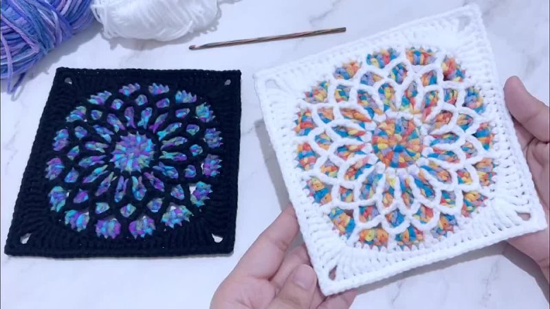 CROCHET “Stained Glass” Granny Square Tutorial