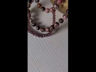 Комплект ожерелий из радонита и чешского хрусталя