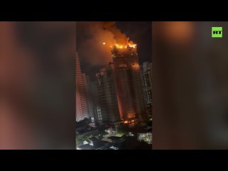 Massive fire engulfs high-rise building under construction in Brazil