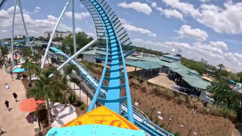 SURF COASTER Pipeline Front Row POV New Sea World Orlando 2023. , Аттракцион Как сбавить