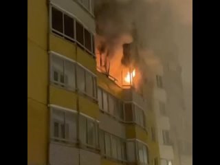 Пожар в многоэтажке на Радужной ул., 22, к. 2.