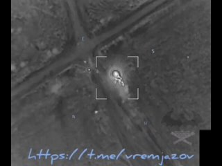 Уничтожение украинской РСЗО БМ-21 «Град» дроном-камикадзе «Ланцет» на одном из направлений