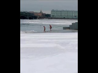 Петербургские моржи у Петропавловской крепости.mp4