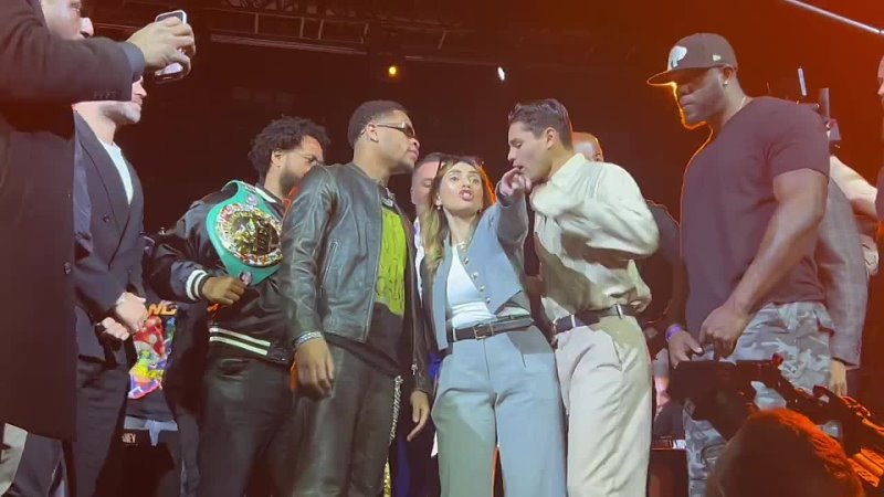 Ryan Garcia GETS PISSED at Devin Haney during HEATED FACE OFF; TRADE WORDS