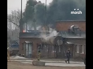 Ещё один украинский беспилотник атаковал горно-обогатительный комбинат имени А.В. Варичева в Железногорске Курской... (видео)