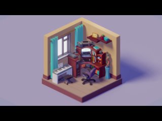 3D Blender. Room. Animation