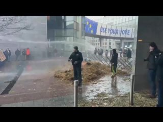 En Bruselas, los agricultores siguen asaltando el bastin de la democracia, el Parlamento Europeo, donde se debate la cuesti