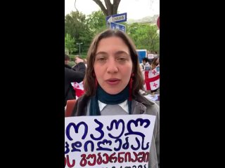 У меня не будет родины, куда я смогу вернуться — студентка Мариам Дарчиа на акции протеста против русского закона в Австрии