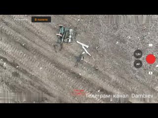 🇷🇺🇺🇦 Destruction of a car of Ukrainian militants with a PKM machine gun and ammunition by drone pilots of the 5th Separate Guard