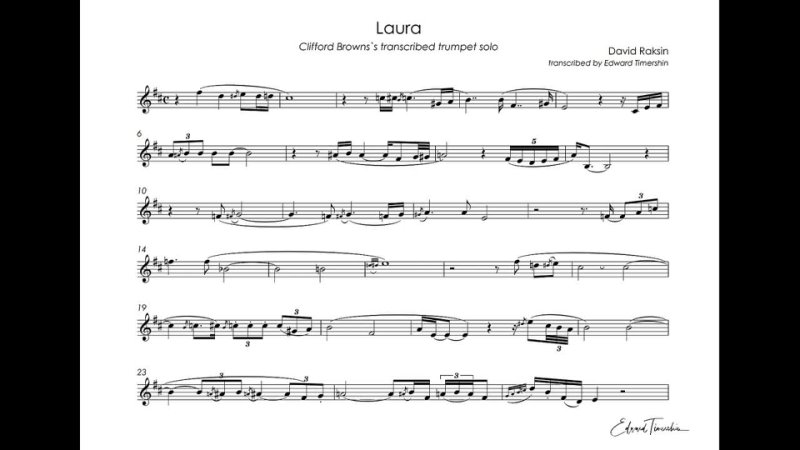 Laura - Clifford Brown - transcribed trumpet solo