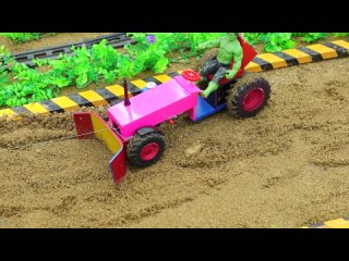 DIY mini tractor heavy trolley stuck in mud with Rock Drill Science Project