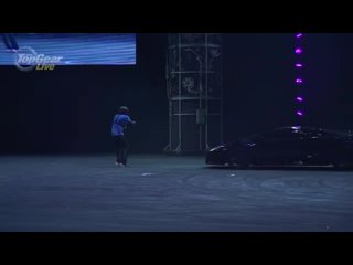 Free Runner Jumps Lamborghini in Slow Mo  Top Gear Live 2014