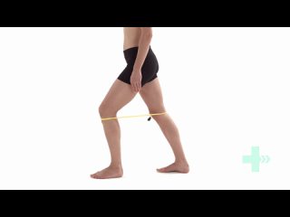 Укрепление разгибания колена с помощью ленты в нейтральную стойку шага - для стабильности гиперэкстензии