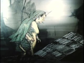 “Очень старый человек с огромными крыльями“, мультфильм, СССР, 1990