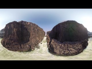 360 video, Victoria Falls. The Biggest Waterfall of Africa. 5K aerial video in English