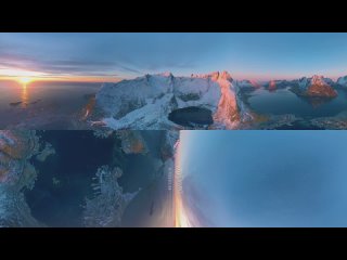 Reine, Lofoten archipelago, Norway, 8K 360° video