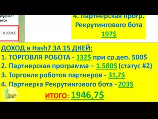 +$ ЗА ПЕРВЫЙ МЕСЯЦ В БИЗНЕСЕ Hash7 -