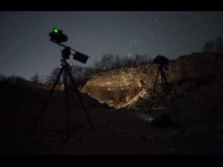 Метеор во время съемки Туманности Ориона