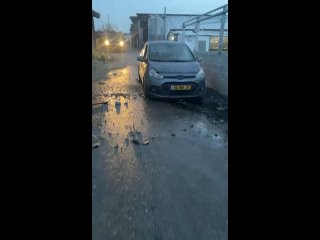 Scenes of the destruction inflicted on the Shlomi settlement in northern occupied Palestine by Burkan and Katyusha rocket