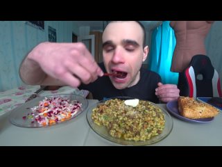 МУКБАНГ НАРЕЗКИ ЛУЧШЕЕ - КАША ПЕРЛОВАЯ С МЯСОМ - ТУШЕНКОЙ / САМСА / САЛАТ Mukbang АСМР 02. 02. 2024