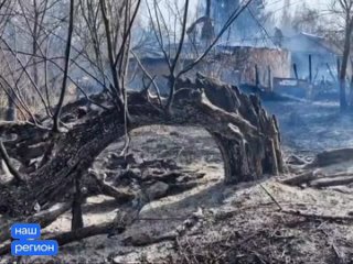 Поджог сухой травы стал причиной пожара в Болховском районе - сгорел нежилой дом