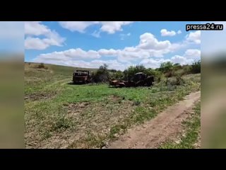 Урал-4320 - уничтожен  В Херсонской области. Как ВСУ  потерян грузовик под перевозку БК, неизвестно…