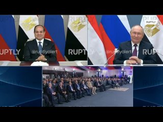 Vladimir Putin y Abdel Fattah al-Sisi comenzaron a verter hormign en los cimientos de la cuarta unidad de energa de la central