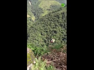 Colombians get to work by zip line. For decades, aerial cables transport goods, animals, and even children across canyons effi