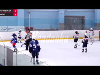 Нешуточная драка развязалась на матче НДХЛ между участниками команд Белыемедведи и Технопул из Балашихи  один из хоккеисто